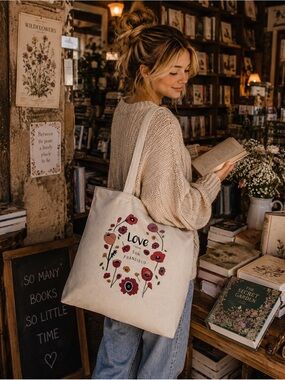 NWT Potluck Press Love From San Francisco Floral Bookcore Canvas
Tote Bag